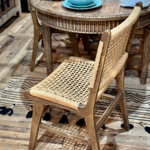 Reclaimed Oak & Rattan Dining Chair