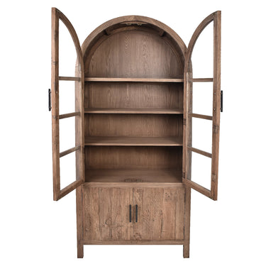 De Fluers Old Elm Arch Glass Cabinet - Old Elm
