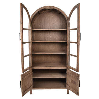 De Fluers Old Elm Arch Glass Cabinet - Old Elm