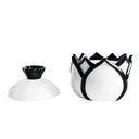 Petal White and Black Trinket Box lid open