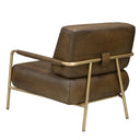 PURE Sinclair Leather Chair - Matt Light Olive / Brass Legs - Lifestyle