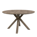 PURE Tree round dining table 1.4m in weathered reclaimed oak with angled legs
