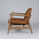 Sable Leather Armchair Cognac Leather side view