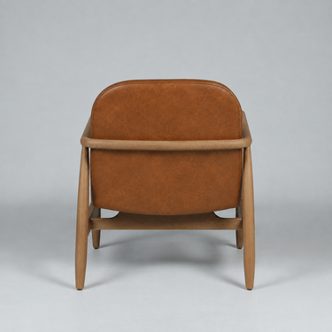 Sable Leather Armchair Cognac Leather detail