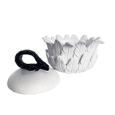 Plumage White and Black Trinket Box side