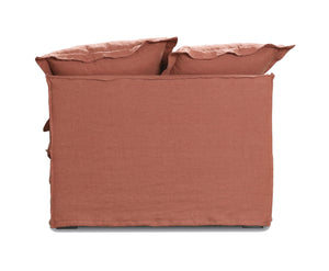 Oasis Washed Linen 3 Seat Modular Slip Cover Sofa - Rust
