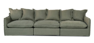 Oasis Washed Linen 3 Seat Modular Slip Cover Sofa - Olive
