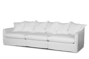 Oasis Washed Linen 3 Seat Modular Slip Cover Sofa - Natural