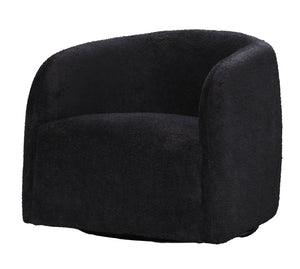 Casper Boucle Swivel Chair - Black