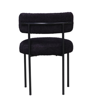 Oscar Boucle Dining Chair - Black