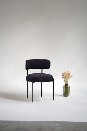 Oscar Boucle Dining Chair - Black