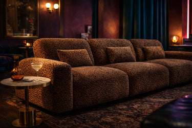 Arcadia Leopard Print Sectional 3 Seat Sofa