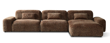 Arcadia Leopard Print 3-Seater Modular Sofa with Ottoman