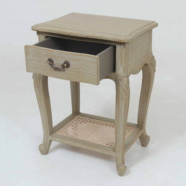 Monte Cristo Bedside Table in natural, detail view