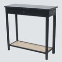Moderno Console 80cm in black with woven rattan detailing