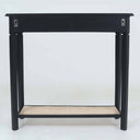 Moderno Console 80cm in black and rattan, rattan weave detail