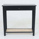 Moderno Console 80cm in black and rattan, full front view