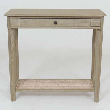 Moderno Console 80cm in natural and rattan, full front view