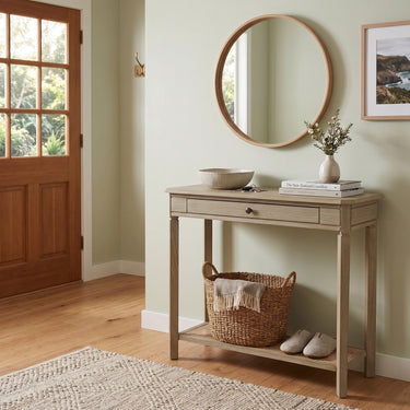Moderno Console 80cm in natural and rattan, styled in a room