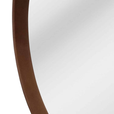 Oslo Wooden Mirror 80x80cm walnut frame styled on wall