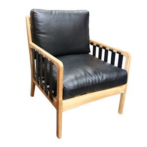 Wilson Leather & Teak Armchair