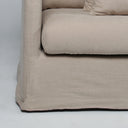 Harbour Slip Cover Sofa in natural linen look - raw edge detail