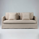 Harbour Slip Cover Sofa in natural linen look - angled view