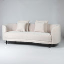 Reflect Curved 3 Seat Sofa 225cm in ivory fabric
