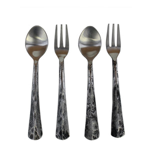 Raw Look Spoon & Fork Set/4