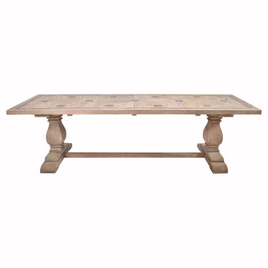 De Fluers Reclaimed Elm Dining Table with Zinc Inlay - 2800mm