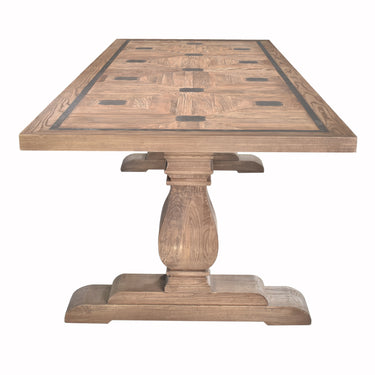 De Fluers Reclaimed Elm Dining Table with Zinc Inlay - 2800mm