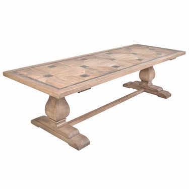 De Fluers Reclaimed Elm Dining Table with Zinc Inlay - 2800mm