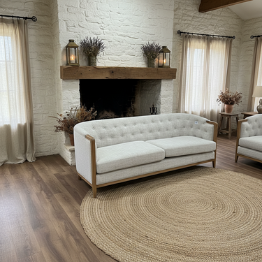 Regal 3 Seater Sofa - Natural Weave / History Oak