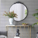 Black metal round mirror side view