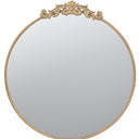 Baroque Round Wall Mirror in a gold baroque scrollwork frame, 915mm wide x 978mm high x 38mm deep