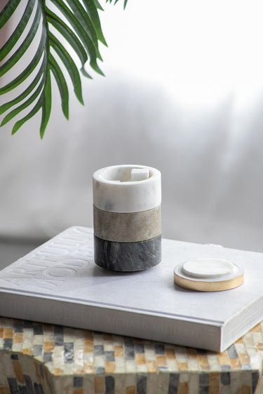 Marble Stackable Jars with Lid - Set of 3 at Online8 Furniture Auckland NZ