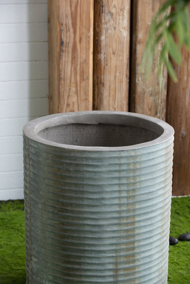 Concrete Planter - Rustic Olive 55cm at Online8 Furniture Auckland NZ