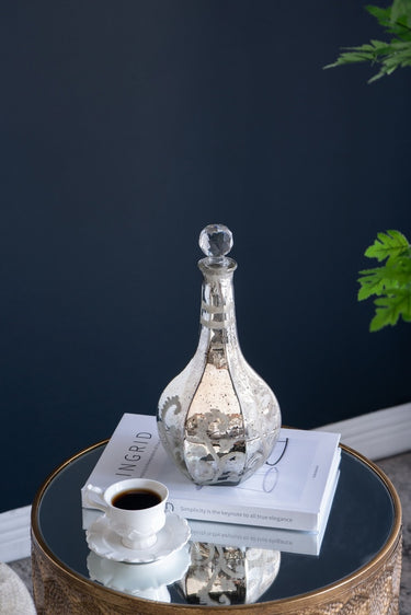 Antique Mirrored Vase with Stopper - 31cm at Online8 Furniture Auckland NZ