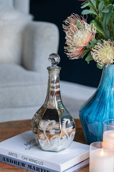 Antique Mirrored Vase with Stopper - 31cm at Online8 Furniture Auckland NZ