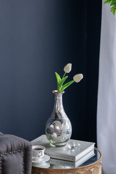 Antique Mirrored Vase with Stopper - Speckled 31cm at Online8 Furniture Auckland NZ