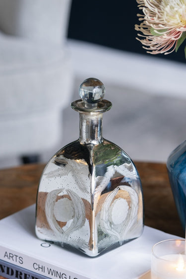 Antique Mirrored Jar with Stopper - 26cm at Online8 Furniture Auckland NZ