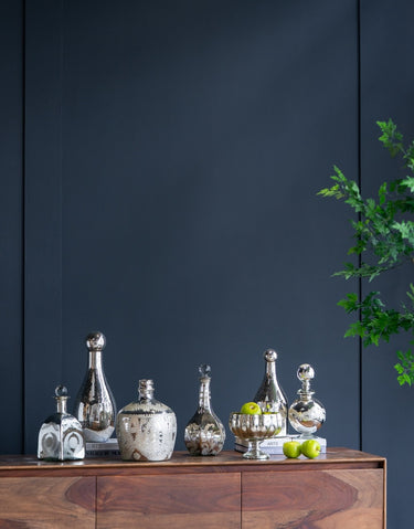 Antique Mirrored Jar with Stopper - 26cm at Online8 Furniture Auckland NZ
