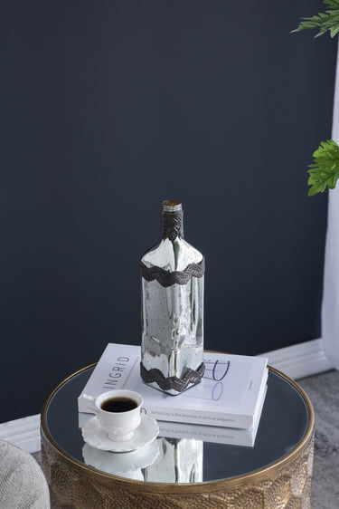 Antique Mirrored Bottle Vase - 31cm at Online8 Furniture Auckland NZ