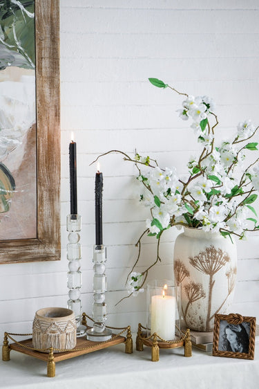 Ceramic Vase - Cream & Natural 35cm at Online8 Furniture Auckland NZ