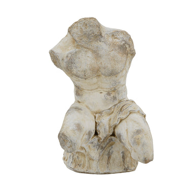 Aged grey weathering detail on the Belvedere torso statue