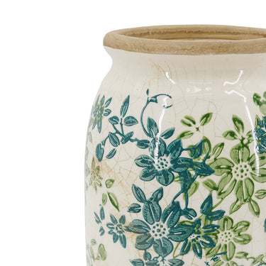Green Floral Vase - 32cm at Online8 Furniture Auckland NZ