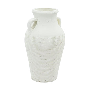 White Terracotta Urn - 34cm at Online8 Furniture Auckland NZ