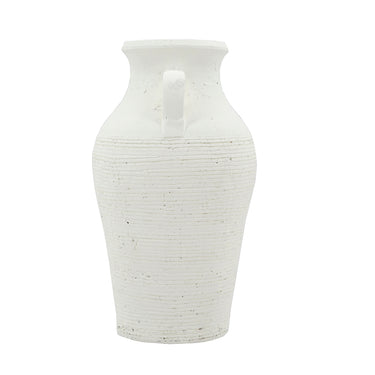 White Terracotta Urn - 34cm at Online8 Furniture Auckland NZ