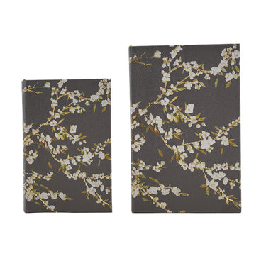 Charcoal Cherry Blossom Book Box Set of 2 - open