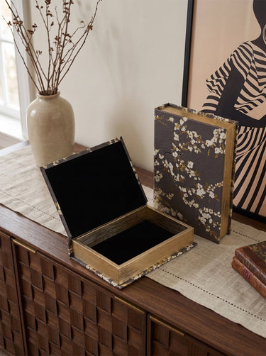 Charcoal Cherry Blossom Book Box Set of 2 - styled